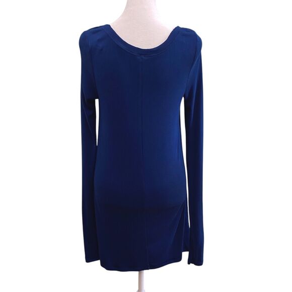 Free People Long Sleeve Tunic Top Womens XS Blue Asymmetrical Stretch Whimsigoth - Picture 5 of 11